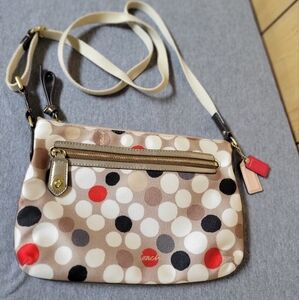 Coach Sateen Poppy Watercolor Dot Crossbody
